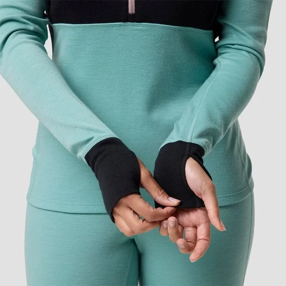 Backcountry Cedars RWS Merino Mid-Wt Baselayer 1/4-Zip Top Medium - Picture 2 of 8